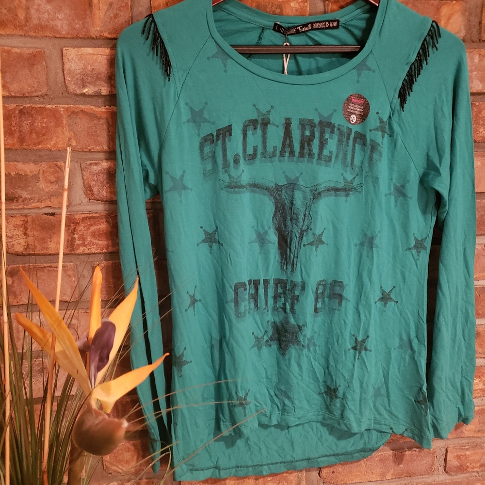 BNWT Women's Taverniti LS Shirt, Beautiful Shade of Aquamarine